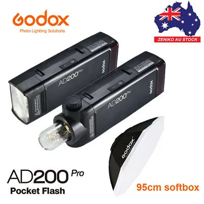 AU Godox AD200Pro TTL 2.4G Pocket Camera Flash + 95cm Bowens Mount Softbox KIT • $579