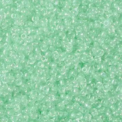 10g MIYUKI Round Seed Beads - AB Light Mint Green (271) - 3mm 8/0 - P00565 • £4.79