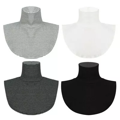 Faux Cotton Turtleneck High Neck Dickey Mock Blouse Half Top Bib Fake Collars • $9.19