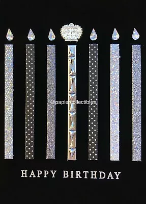 RARE Designer Zang Toi Crown Charm Chunky Glitter Jewels Velvet Birthday Card • $19.99