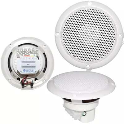 Electrovision 4  6W 100v Line Waterproof Ceiling Speaker In White 8 Ohm • £9.95