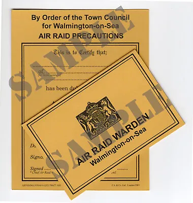 WW2 ARP Identity / Warrant Card  (Dad's Army Version) • £4