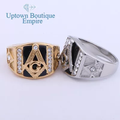 Masonic Mason Freemason G Pillar Men's Stainless Steel Ring Size:8-13 #JA • $16.99