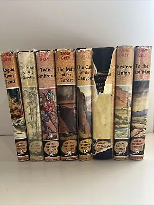 Vintage Zane Grey Book Lot 10 Great Western Edition Cowboy Hardcover • $34.99