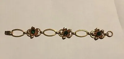 VAN DELL 1/20 12K Gold Filled Bracelet W Green Birth Stones • $29.99