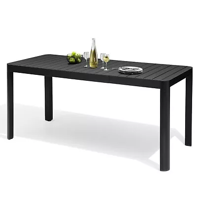 4-6 Person Aluminum Outdoor Dining Table Rectangular Expandable Dining Table • $349.99