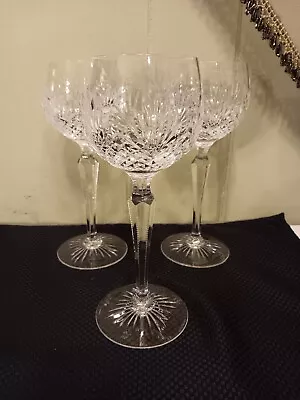 Wedgwood Majesty Crystal Lead Set Of 3 Wine Hock Glasses 8  Vintage  • $65