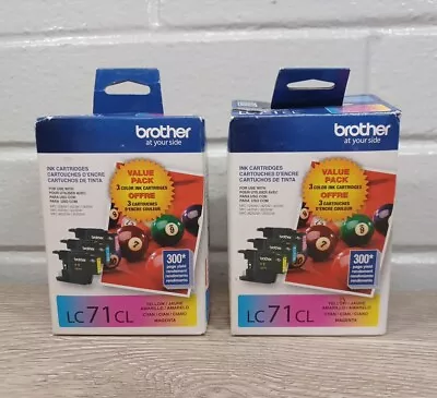 Lot Of 2 - Genuine Brother LC71CL Ink Cartridge Magenta Cyan Yellow EX 2018 • $21.99