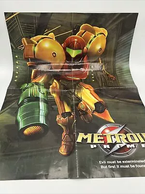 2002 Official Metroid Prime/Gamecube Console Foldout Poster Authentic Original S • $24.99