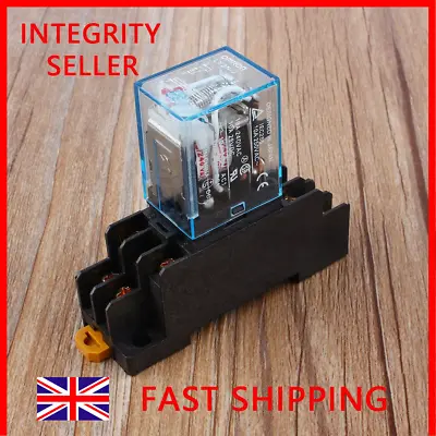 240V AC 8 Pin Coil General Purpose Relay DPDT And Socket Base LY2NJ 10A • £5.10