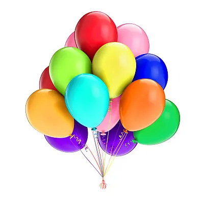 Balloons Mixed 10-inch Birthday Balloons Sets Strong Helium Rainbow Balloons • £4.49