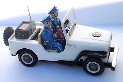 Vintage 1950's Battery Op.police Jeep Mystery Action Toy Car Nomura Japan • $150