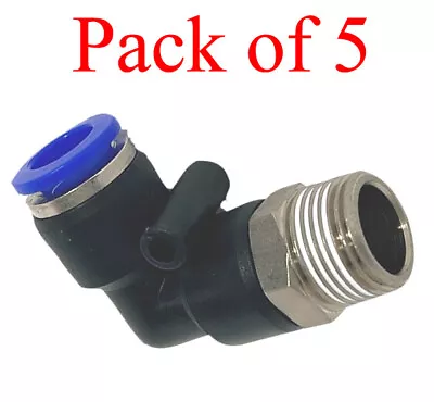 Pneumatic Push In Air Fittings - Male Elbow 6mm Hose - 1/4 BSP Thread • $22