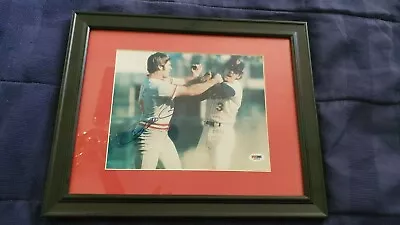 Pete Rose And Bud Harrelson Brawl At 2nd Base! Great Action Autographed! Beauty! • $89.99