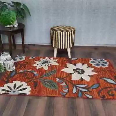 Flower Hand Tufted Wool Area Rug Handmade Rug Custom Size Rug 100% Wool Carpet • $1649