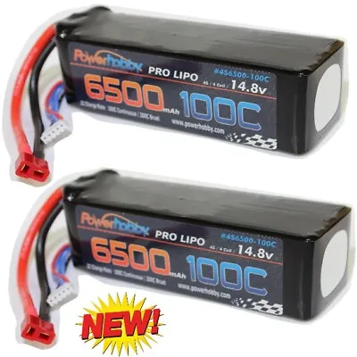 (2) Powerhobby 4S 6500mAh 14.8V 100C/200C LiPo Battery MUGEN MBX7R ECO • $189