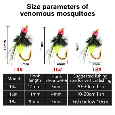 Premium Fishhooks Bait Lures Set With Fly Flies And Simulated Mosquitoes • $7.36