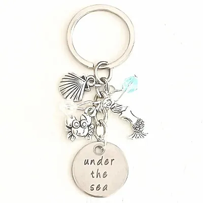 The Little Mermaid Ariel Inspired Silver Keychain Under The Sea Gift Of Love • $16