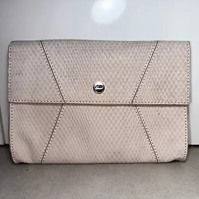 Near New OROTON Nude Leather Envelope Clutch Purse Bag #32131 • $45