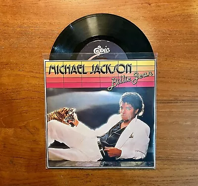 Michael Jackson - Billie Jean 1982 7  45 RPM Vinyl Record W/Custom Sleeve • $18