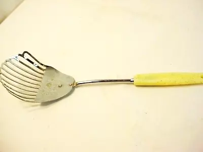 Vtg Kitchamajig Like Utensil Slotted Spoon Strainer Whisk Ivory Speckled Handle • $14.99