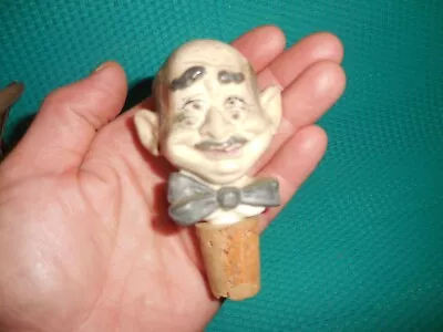 Vintage Anri Cork Bottle Stopper 4 Eyes Waiter / Man • $29.88