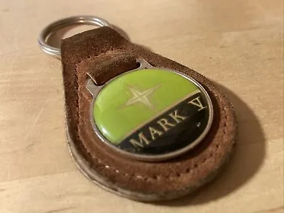 VIntage Ford Lincoln Mark V Green Black Keychain Badge On Leather￼ • $25.99