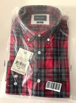 Eden Park Paris Men's Regular Check Shirt Dark Grey/Sassy Rose Size M • £55.99