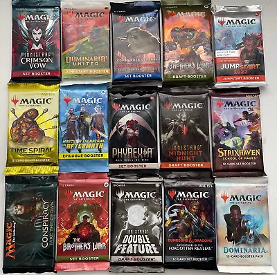 Magic The Gathering MTG Sealed Booster Packs Lot Of 15 New Free Ship LOT 1 • $94