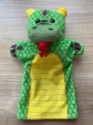 Melissa & Doug Green Yellow Dragon Plush Soft Toy Hand Puppet • $2.47