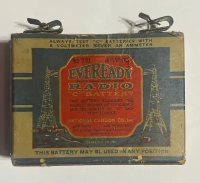 Eveready No. 771 Tube Radio C Battery 4-1/2 Volts Antique 1924 • $40