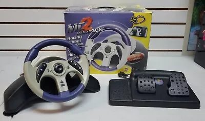 MC2 MicroCON Mad Catz Racing Wheel & Pedals For Nintendo GameCube With Box *READ • $59.99
