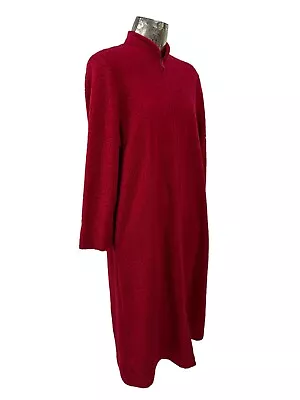 M&S WOMAN Vintage Dressing Gown Size Medium 12-14 Womens Red Nightwear EU42 • £17.59