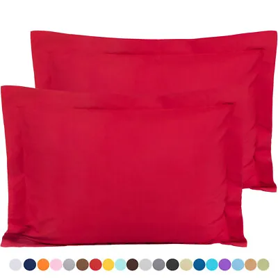1800 Count Pillow Shams Set - Standard Queen And King Sizes Available - Set Of 2 • $14.69