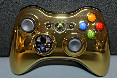 $17.99 • Buy Xbox 360 Wireless Controller (1403) Gold Chrome Series Special Edition Gamepad