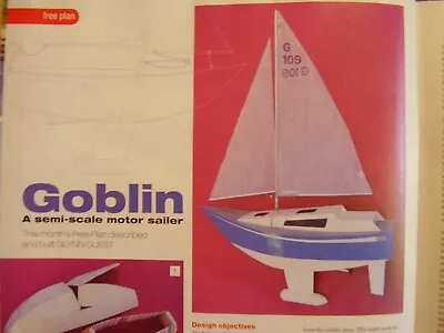 Original Model Boat Plans 2009 Goblin Semi Scale Motor Sailer • $12.62