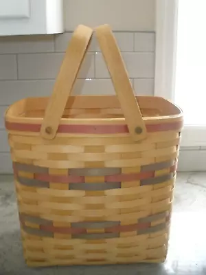 1996 Royce Craft Basket Ohio 2 Swing Handles Magazine Basket EUC 13  X 11  X 5  • $35.99