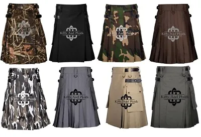 Premium Quality Cotton Kilt- Handmade Kilt - UTILITY SCOTTISH KILT For Men • $69