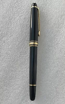 Montblanc Black Meisterstuck 144 Classique Fountain Pen 14K Nib Gold Trim • $219