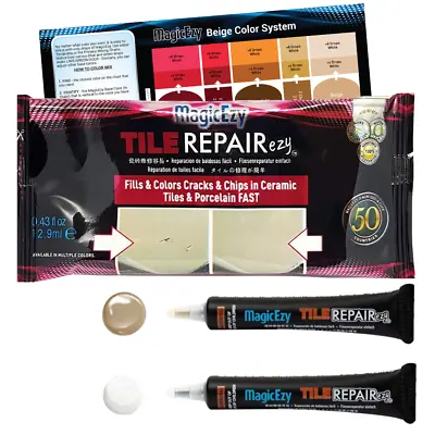 Tile RepairEzy: (Beige & White) - Fix Chips In Tiles: Fast & Easy -  MagicEzy • £23.99