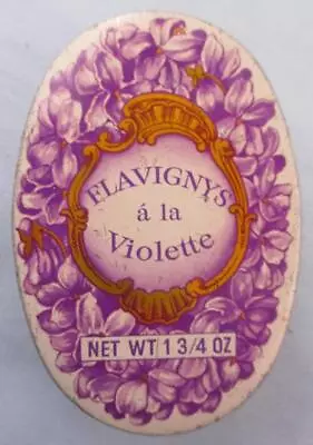 Vintage Flavignys A La Violette Small French Oval Candy Mint Tin 3.25  • $15.75