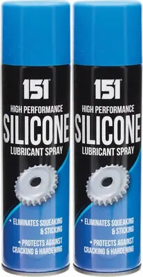 £6.25 • Buy 2x SILICONE LUBRICANT SPRAY HIGH PERFORMANCE ELIMINATES SQUEAKING STICKING 200ML