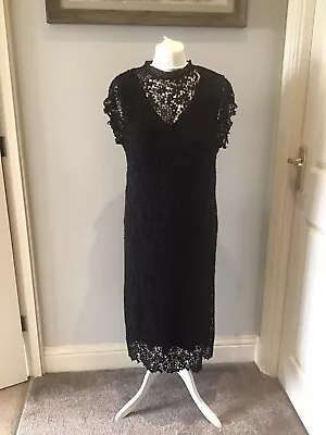 Velvet By Graham & Spencer Black Lace Dress Size 12 Vgc • £15