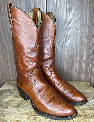 Vintage Tony Lama Men’s 5084 Gold Label Brown Marble Leather Cowboy Boots Sz 9 D • $120