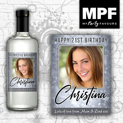 £3 • Buy Personalised Birthday Photo Wine Gin Vodka Bottle Label - 18th 21st 30th 40th