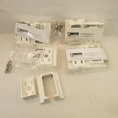 4 Azembla Vinyl Fencing Bracket Kits For 1 3/4  X 2 3/4  Fence Rails With Screws • $12.95