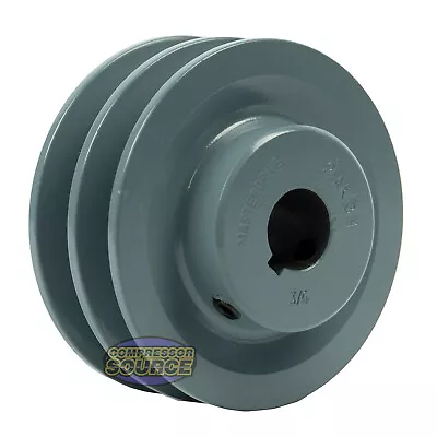 3.5  Cast Iron 3/4  Shaft Pulley Sheave Single 2 Groove V Style A Belt 4 L Piece • $44.95