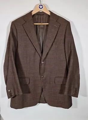 Canali Mens Brown Jacket Silk Linen Wool Blend Made In Italy Uk42R Single Breast • £160