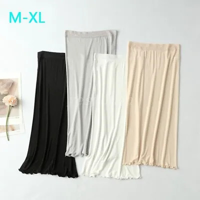 Women Mulberry Silk Half Slips Underskirt Petticoat Long Skirt Extender Chemise • $12.90