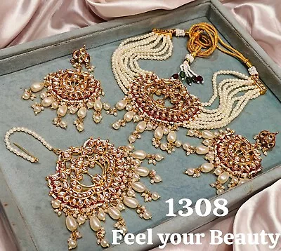 Choker Rajasthani Bollywood Traditional Jewelry Set Arabic Kundan Weddig Pride • $53.09